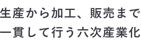 生産から加工、販売まで一貫して行う六次産業化